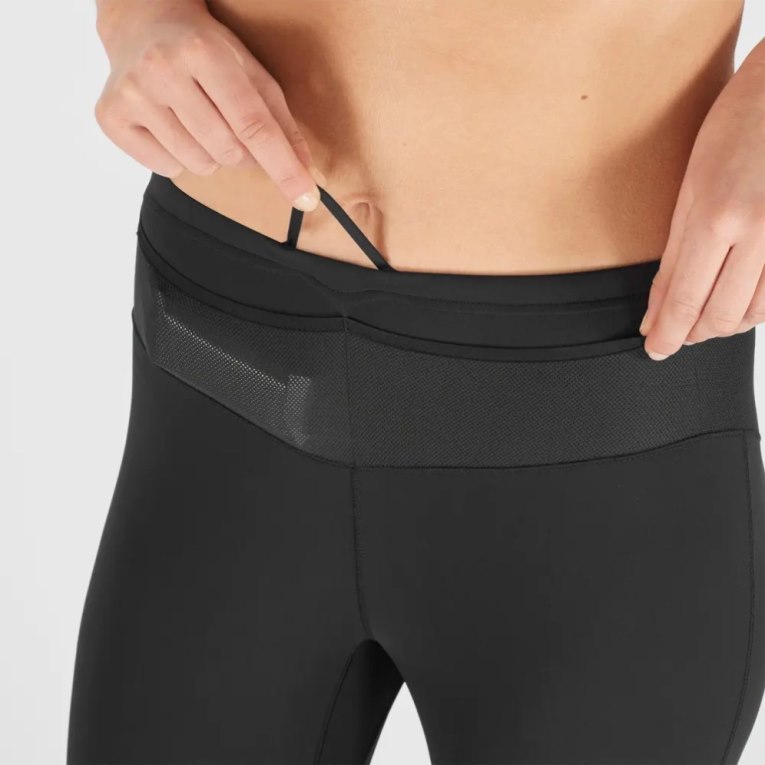 Black Salomon Xa Warm Women's Running Tights | IE SF4268